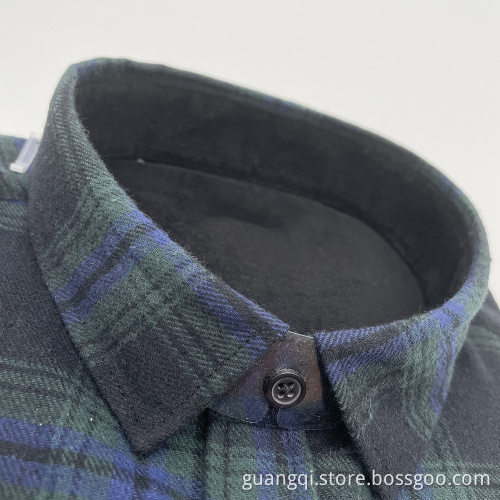 100% coton flanelle chaude chemise à manches longues